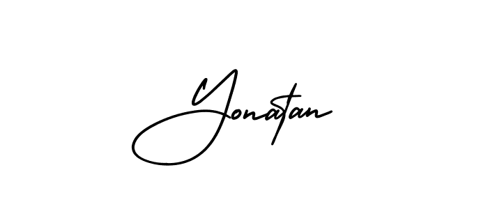 Yonatan stylish signature style. Best Handwritten Sign (AmerikaSignatureDemo-Regular) for my name. Handwritten Signature Collection Ideas for my name Yonatan. Yonatan signature style 3 images and pictures png