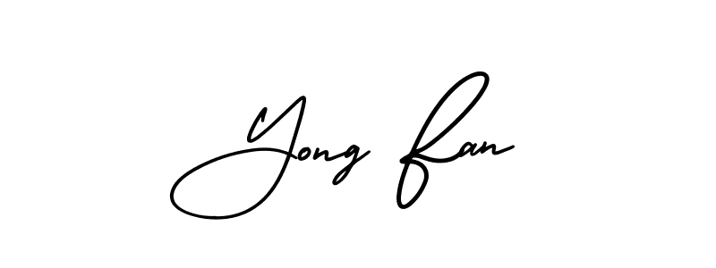 You should practise on your own different ways (AmerikaSignatureDemo-Regular) to write your name (Yong Fan) in signature. don't let someone else do it for you. Yong Fan signature style 3 images and pictures png