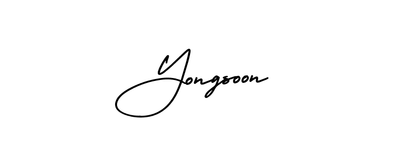 This is the best signature style for the Yongsoon name. Also you like these signature font (AmerikaSignatureDemo-Regular). Mix name signature. Yongsoon signature style 3 images and pictures png