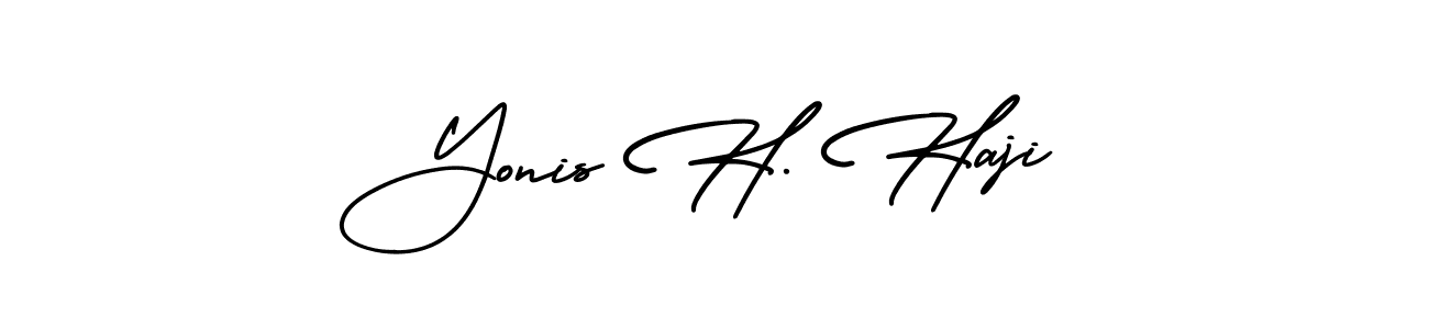 It looks lik you need a new signature style for name Yonis H. Haji. Design unique handwritten (AmerikaSignatureDemo-Regular) signature with our free signature maker in just a few clicks. Yonis H. Haji signature style 3 images and pictures png