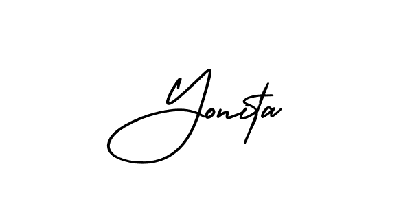 Yonita stylish signature style. Best Handwritten Sign (AmerikaSignatureDemo-Regular) for my name. Handwritten Signature Collection Ideas for my name Yonita. Yonita signature style 3 images and pictures png