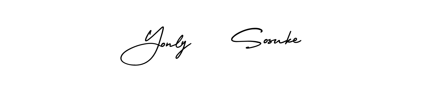 Also we have Yonly    Sosuke name is the best signature style. Create professional handwritten signature collection using AmerikaSignatureDemo-Regular autograph style. Yonly    Sosuke signature style 3 images and pictures png