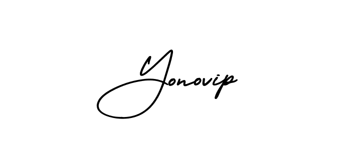 Yonovip stylish signature style. Best Handwritten Sign (AmerikaSignatureDemo-Regular) for my name. Handwritten Signature Collection Ideas for my name Yonovip. Yonovip signature style 3 images and pictures png