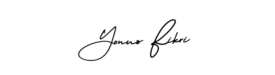 Yonus Fikri stylish signature style. Best Handwritten Sign (AmerikaSignatureDemo-Regular) for my name. Handwritten Signature Collection Ideas for my name Yonus Fikri. Yonus Fikri signature style 3 images and pictures png