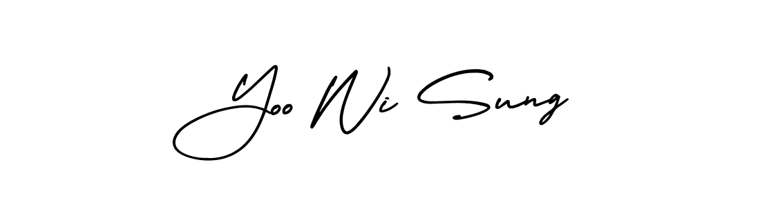 This is the best signature style for the Yoo Wi Sung name. Also you like these signature font (AmerikaSignatureDemo-Regular). Mix name signature. Yoo Wi Sung signature style 3 images and pictures png