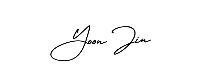 Create a beautiful signature design for name Yoon Jin. With this signature (AmerikaSignatureDemo-Regular) fonts, you can make a handwritten signature for free. Yoon Jin signature style 3 images and pictures png