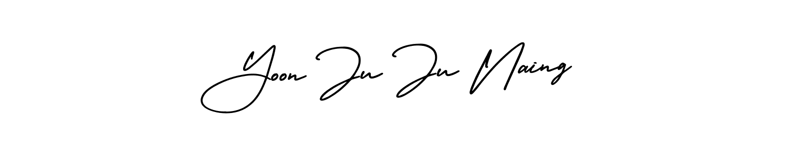 Also You can easily find your signature by using the search form. We will create Yoon Ju Ju Naing name handwritten signature images for you free of cost using AmerikaSignatureDemo-Regular sign style. Yoon Ju Ju Naing signature style 3 images and pictures png