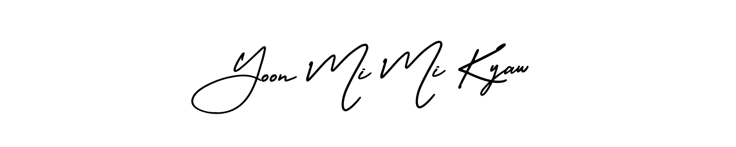 How to make Yoon Mi Mi Kyaw name signature. Use AmerikaSignatureDemo-Regular style for creating short signs online. This is the latest handwritten sign. Yoon Mi Mi Kyaw signature style 3 images and pictures png