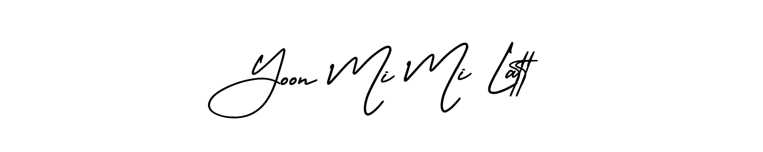 It looks lik you need a new signature style for name Yoon Mi Mi Latt. Design unique handwritten (AmerikaSignatureDemo-Regular) signature with our free signature maker in just a few clicks. Yoon Mi Mi Latt signature style 3 images and pictures png