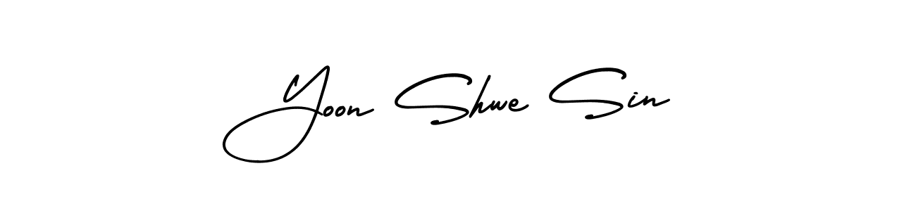 Similarly AmerikaSignatureDemo-Regular is the best handwritten signature design. Signature creator online .You can use it as an online autograph creator for name Yoon Shwe Sin. Yoon Shwe Sin signature style 3 images and pictures png