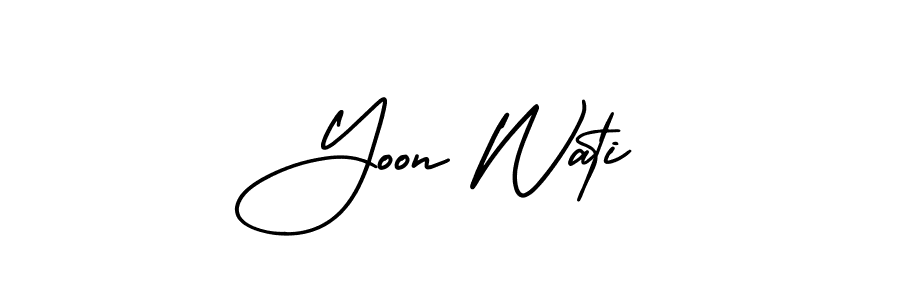 You can use this online signature creator to create a handwritten signature for the name Yoon Wati. This is the best online autograph maker. Yoon Wati signature style 3 images and pictures png