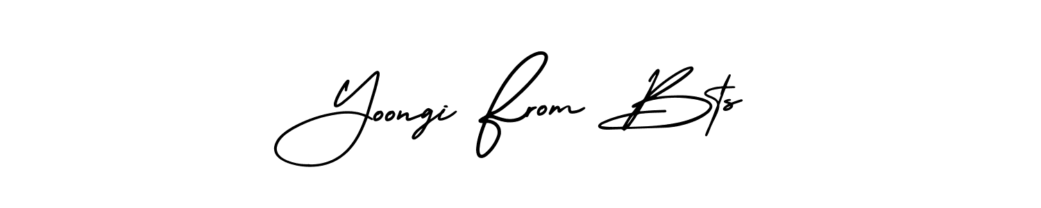 Make a beautiful signature design for name Yoongi From Bts. With this signature (AmerikaSignatureDemo-Regular) style, you can create a handwritten signature for free. Yoongi From Bts signature style 3 images and pictures png