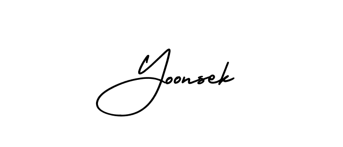 How to Draw Yoonsek signature style? AmerikaSignatureDemo-Regular is a latest design signature styles for name Yoonsek. Yoonsek signature style 3 images and pictures png