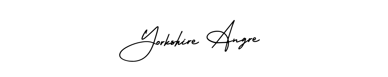 How to Draw Yorkshire Angre signature style? AmerikaSignatureDemo-Regular is a latest design signature styles for name Yorkshire Angre. Yorkshire Angre signature style 3 images and pictures png