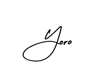 The best way (AmerikaSignatureDemo-Regular) to make a short signature is to pick only two or three words in your name. The name Yoro include a total of six letters. For converting this name. Yoro signature style 3 images and pictures png