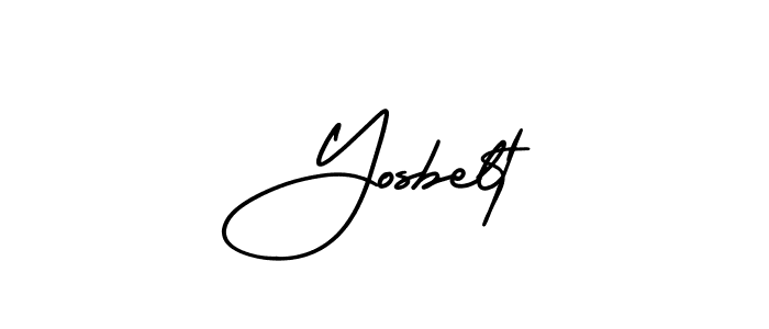 The best way (AmerikaSignatureDemo-Regular) to make a short signature is to pick only two or three words in your name. The name Yosbelt include a total of six letters. For converting this name. Yosbelt signature style 3 images and pictures png