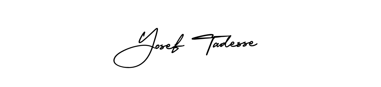 You should practise on your own different ways (AmerikaSignatureDemo-Regular) to write your name (Yosef Tadesse) in signature. don't let someone else do it for you. Yosef Tadesse signature style 3 images and pictures png