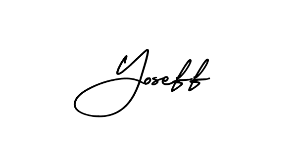 You should practise on your own different ways (AmerikaSignatureDemo-Regular) to write your name (Yoseff) in signature. don't let someone else do it for you. Yoseff signature style 3 images and pictures png