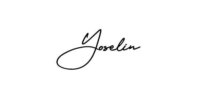 You should practise on your own different ways (AmerikaSignatureDemo-Regular) to write your name (Yoselin) in signature. don't let someone else do it for you. Yoselin signature style 3 images and pictures png