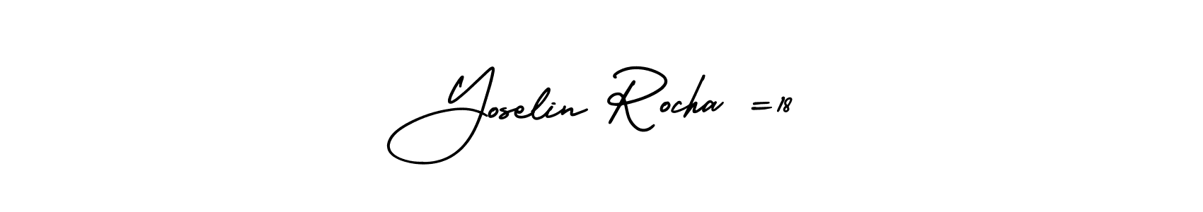 AmerikaSignatureDemo-Regular is a professional signature style that is perfect for those who want to add a touch of class to their signature. It is also a great choice for those who want to make their signature more unique. Get Yoselin Rocha =18 name to fancy signature for free. Yoselin Rocha =18 signature style 3 images and pictures png