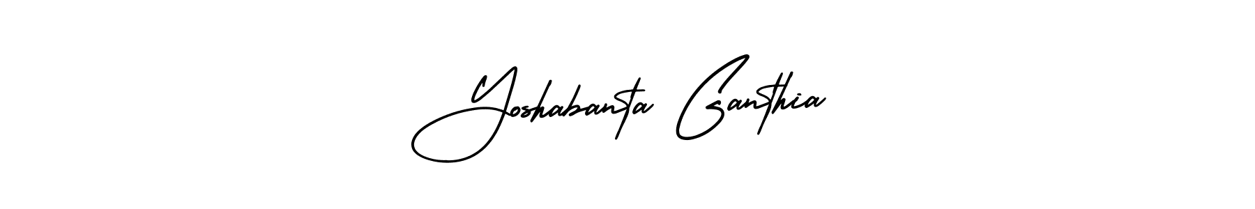 Yoshabanta Ganthia stylish signature style. Best Handwritten Sign (AmerikaSignatureDemo-Regular) for my name. Handwritten Signature Collection Ideas for my name Yoshabanta Ganthia. Yoshabanta Ganthia signature style 3 images and pictures png