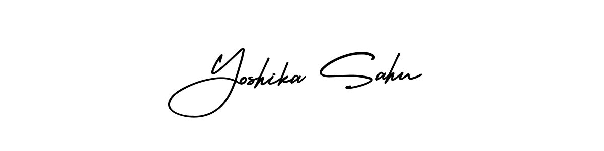 Make a short Yoshika Sahu signature style. Manage your documents anywhere anytime using AmerikaSignatureDemo-Regular. Create and add eSignatures, submit forms, share and send files easily. Yoshika Sahu signature style 3 images and pictures png