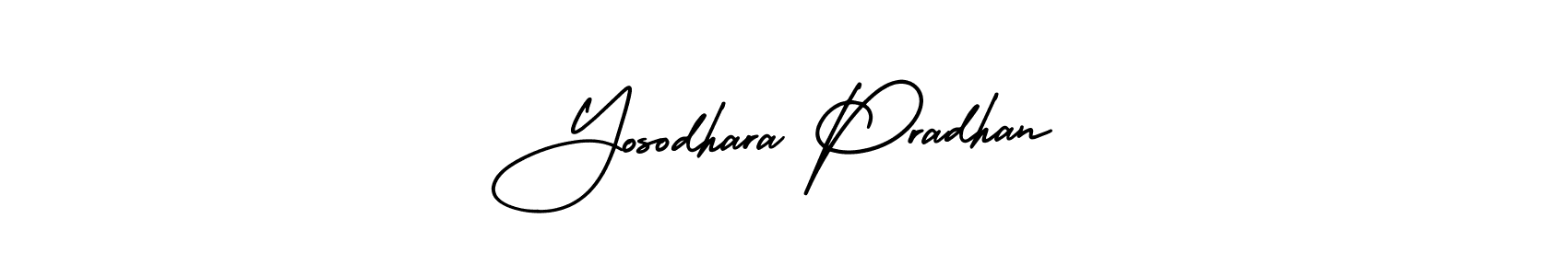 You should practise on your own different ways (AmerikaSignatureDemo-Regular) to write your name (Yosodhara Pradhan) in signature. don't let someone else do it for you. Yosodhara Pradhan signature style 3 images and pictures png