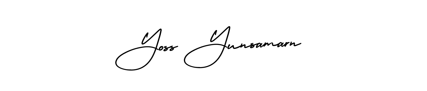 Make a beautiful signature design for name Yoss Yunsamarn. With this signature (AmerikaSignatureDemo-Regular) style, you can create a handwritten signature for free. Yoss Yunsamarn signature style 3 images and pictures png