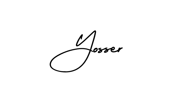 if you are searching for the best signature style for your name Yosser. so please give up your signature search. here we have designed multiple signature styles  using AmerikaSignatureDemo-Regular. Yosser signature style 3 images and pictures png