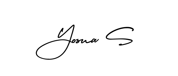 This is the best signature style for the Yosua S name. Also you like these signature font (AmerikaSignatureDemo-Regular). Mix name signature. Yosua S signature style 3 images and pictures png