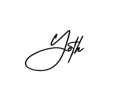 The best way (AmerikaSignatureDemo-Regular) to make a short signature is to pick only two or three words in your name. The name Yoth include a total of six letters. For converting this name. Yoth signature style 3 images and pictures png