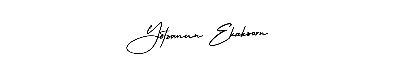 AmerikaSignatureDemo-Regular is a professional signature style that is perfect for those who want to add a touch of class to their signature. It is also a great choice for those who want to make their signature more unique. Get Yotsanun Ekaksorn name to fancy signature for free. Yotsanun Ekaksorn signature style 3 images and pictures png