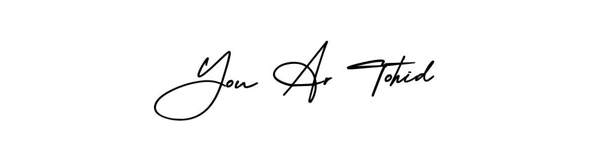 The best way (AmerikaSignatureDemo-Regular) to make a short signature is to pick only two or three words in your name. The name You Ar Tohid include a total of six letters. For converting this name. You Ar Tohid signature style 3 images and pictures png