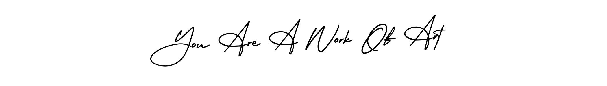 You should practise on your own different ways (AmerikaSignatureDemo-Regular) to write your name (You Are A Work Of Art) in signature. don't let someone else do it for you. You Are A Work Of Art signature style 3 images and pictures png