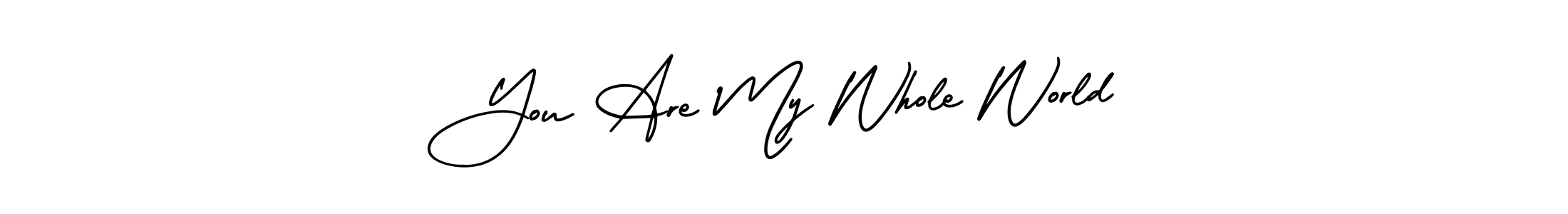 How to Draw You Are My Whole World signature style? AmerikaSignatureDemo-Regular is a latest design signature styles for name You Are My Whole World. You Are My Whole World signature style 3 images and pictures png