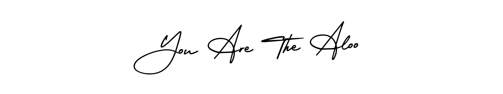 The best way (AmerikaSignatureDemo-Regular) to make a short signature is to pick only two or three words in your name. The name You Are The Aloo include a total of six letters. For converting this name. You Are The Aloo signature style 3 images and pictures png