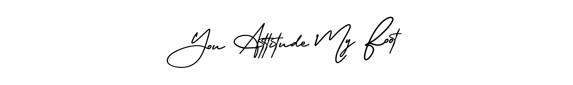 The best way (AmerikaSignatureDemo-Regular) to make a short signature is to pick only two or three words in your name. The name You Attitude My Foot include a total of six letters. For converting this name. You Attitude My Foot signature style 3 images and pictures png