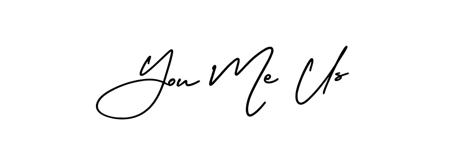 Make a beautiful signature design for name You Me Us. With this signature (AmerikaSignatureDemo-Regular) style, you can create a handwritten signature for free. You Me Us signature style 3 images and pictures png