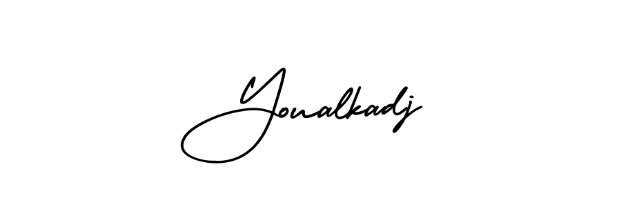 The best way (AmerikaSignatureDemo-Regular) to make a short signature is to pick only two or three words in your name. The name Youalkadj include a total of six letters. For converting this name. Youalkadj signature style 3 images and pictures png