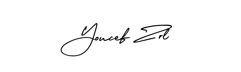 You should practise on your own different ways (AmerikaSignatureDemo-Regular) to write your name (Youcef Zrl) in signature. don't let someone else do it for you. Youcef Zrl signature style 3 images and pictures png