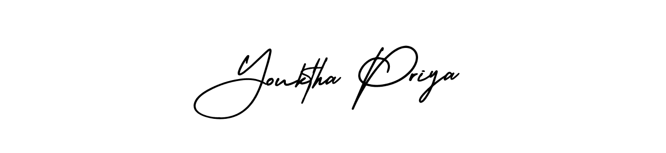 It looks lik you need a new signature style for name Youktha Priya. Design unique handwritten (AmerikaSignatureDemo-Regular) signature with our free signature maker in just a few clicks. Youktha Priya signature style 3 images and pictures png