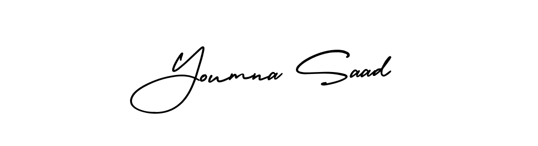 Make a beautiful signature design for name Youmna Saad. With this signature (AmerikaSignatureDemo-Regular) style, you can create a handwritten signature for free. Youmna Saad signature style 3 images and pictures png