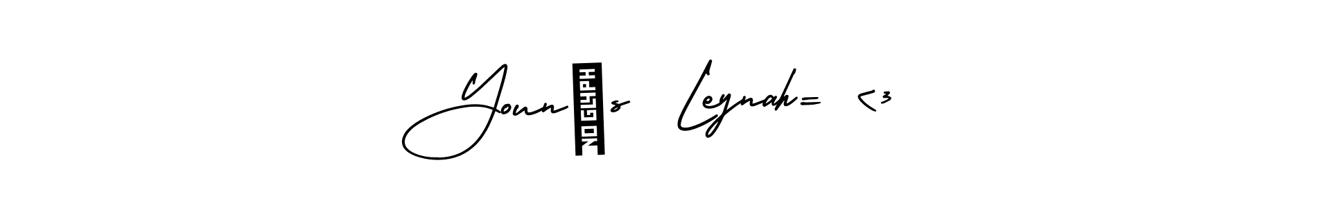 Use a signature maker to create a handwritten signature online. With this signature software, you can design (AmerikaSignatureDemo-Regular) your own signature for name Younés  Leynah= <3. Younés  Leynah= <3 signature style 3 images and pictures png