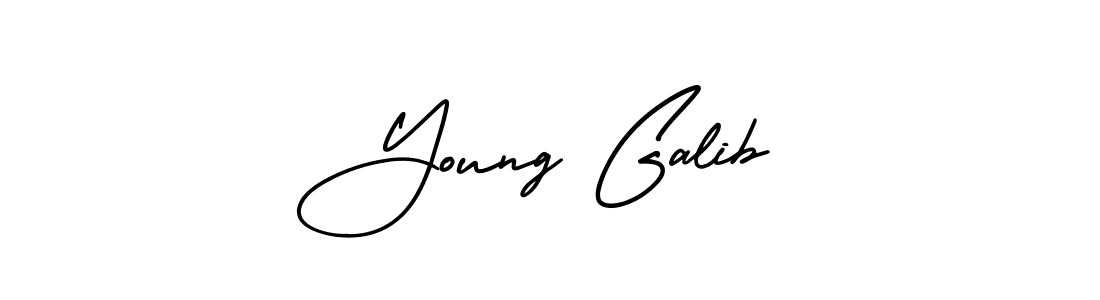 How to Draw Young Galib signature style? AmerikaSignatureDemo-Regular is a latest design signature styles for name Young Galib. Young Galib signature style 3 images and pictures png