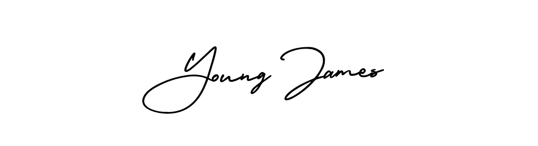 The best way (AmerikaSignatureDemo-Regular) to make a short signature is to pick only two or three words in your name. The name Young James include a total of six letters. For converting this name. Young James signature style 3 images and pictures png