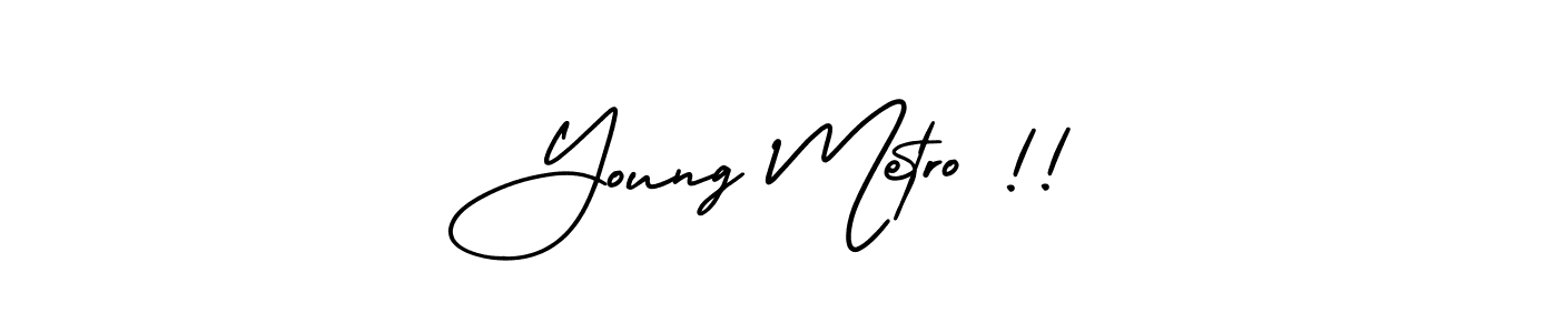 How to Draw Young Metro !! signature style? AmerikaSignatureDemo-Regular is a latest design signature styles for name Young Metro !!. Young Metro !! signature style 3 images and pictures png