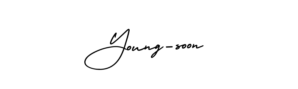 How to Draw Young-soon signature style? AmerikaSignatureDemo-Regular is a latest design signature styles for name Young-soon. Young-soon signature style 3 images and pictures png