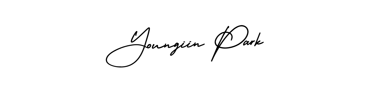 Similarly AmerikaSignatureDemo-Regular is the best handwritten signature design. Signature creator online .You can use it as an online autograph creator for name Youngiin Park. Youngiin Park signature style 3 images and pictures png
