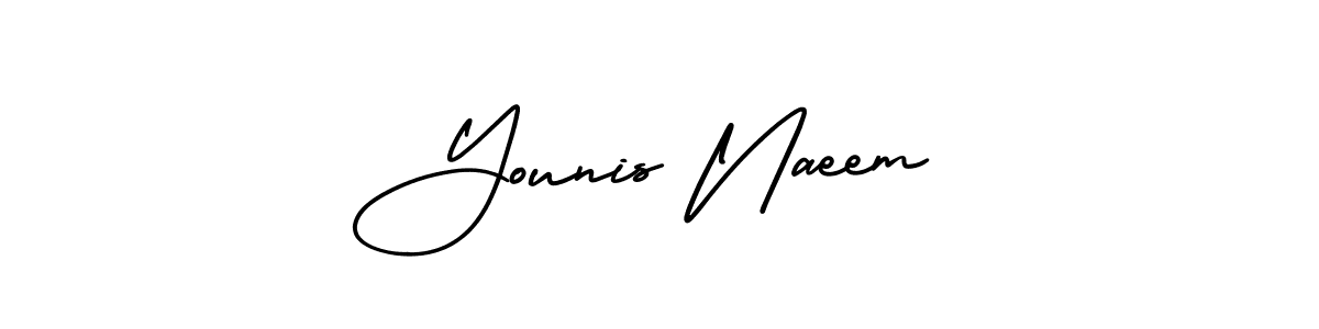 Also You can easily find your signature by using the search form. We will create Younis Naeem name handwritten signature images for you free of cost using AmerikaSignatureDemo-Regular sign style. Younis Naeem signature style 3 images and pictures png