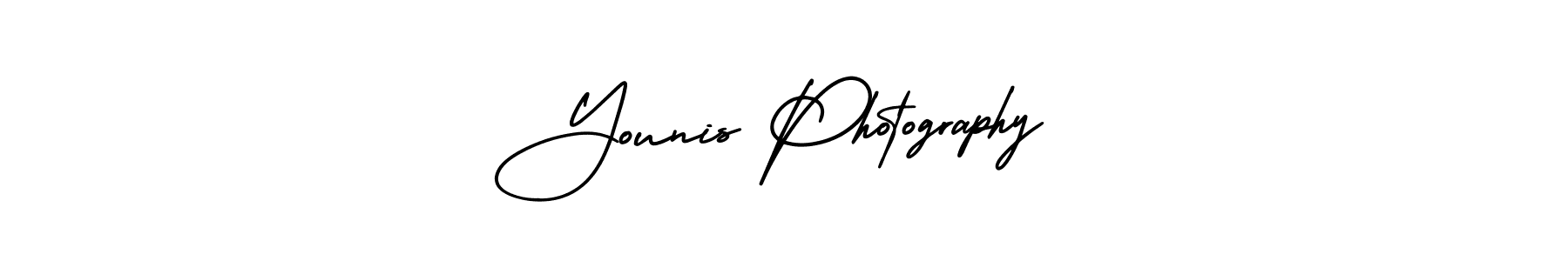 The best way (AmerikaSignatureDemo-Regular) to make a short signature is to pick only two or three words in your name. The name Younis Photography include a total of six letters. For converting this name. Younis Photography signature style 3 images and pictures png